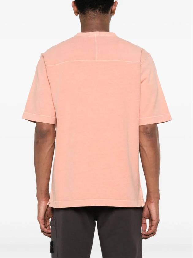 Logo Print Short Sleeve T-Shirt Pink - STONE ISLAND - BALAAN 3