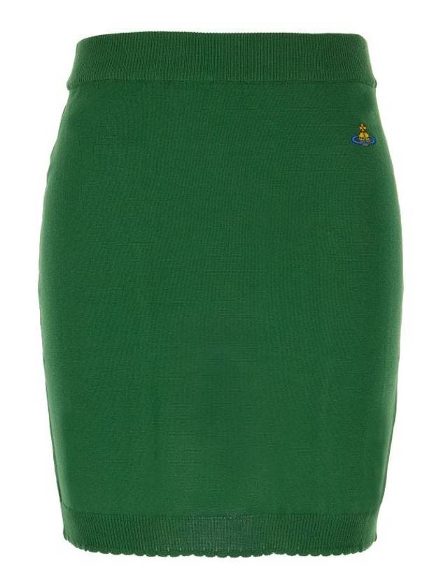 Women's ORB Logo Knit Bea Mini H Line Skirt Green - VIVIENNE WESTWOOD - BALAAN 2