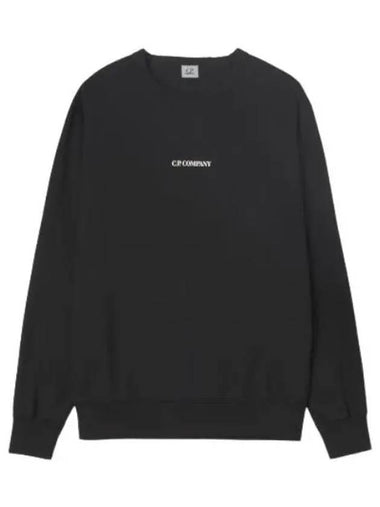 Light Fleece Logo Sweatshirt Black - CP COMPANY - BALAAN 1