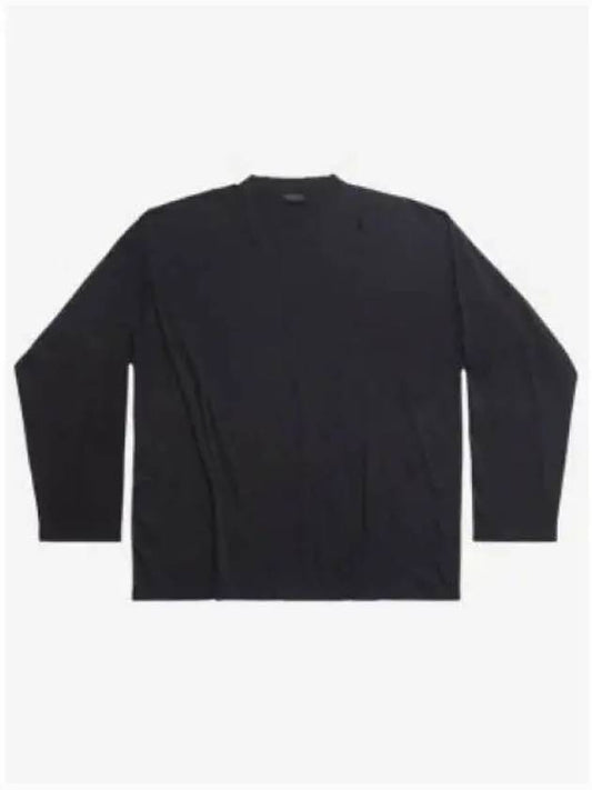 Oversized Crew Neck Long Sleeve T-Shirt Black Padded - BALENCIAGA - BALAAN 2