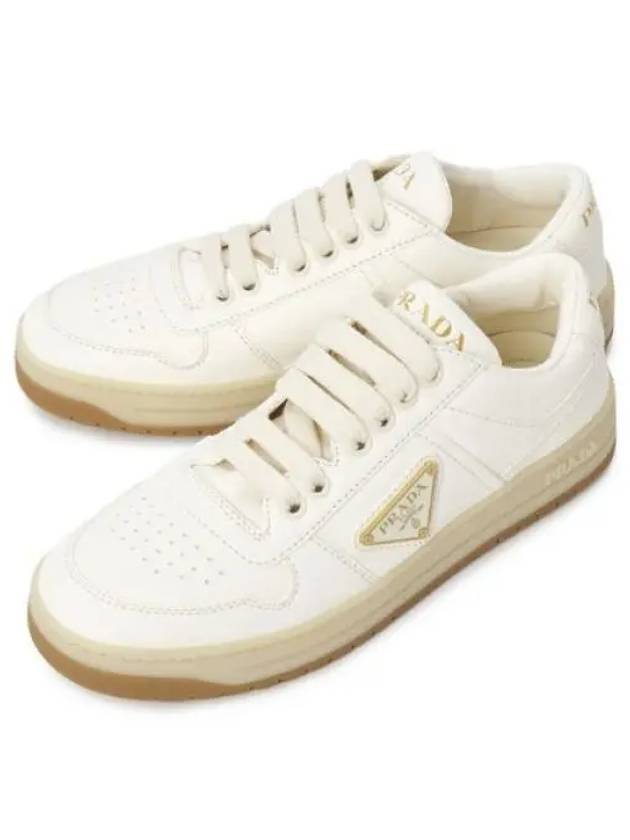 Downtown Nappa Leather Low Top Sneakers Ivory - PRADA - BALAAN 2