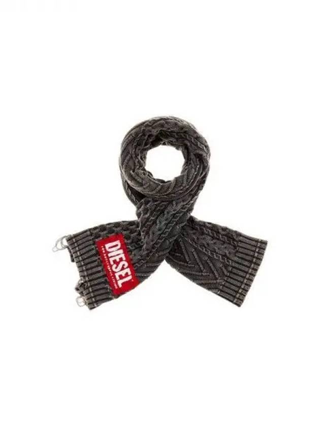 Men's K FARMA multi-pattern knit scarf dark gray 270636 - DIESEL - BALAAN 1