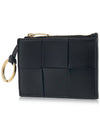 Intrecciato Leather Key Holder Black - BOTTEGA VENETA - BALAAN 3