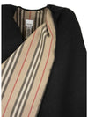 Reversible Icon Stripe Wool Cape Black - BURBERRY - BALAAN 5