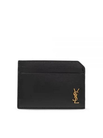 Tiny Cassandre Open Shiny Leather Card Wallet Black - SAINT LAURENT - BALAAN 2