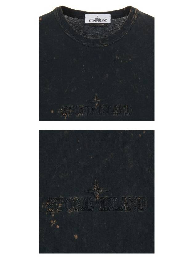 Men's Off Tie Dye Logo Short Sleeve T-Shirt Black - STONE ISLAND - BALAAN 6