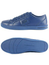 Logo Patch Leather Low Top Sneakers Blue - DOLCE&GABBANA - BALAAN 5