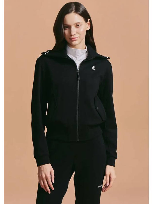 Women s Wide Collar Cushioned Zip up Jacket Black - CLEVELAND GOLF - BALAAN 1