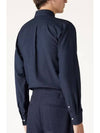 Agui Button Down Cotton Cashmere Long Sleeve Shirt Somber Blue - LORO PIANA - BALAAN 5
