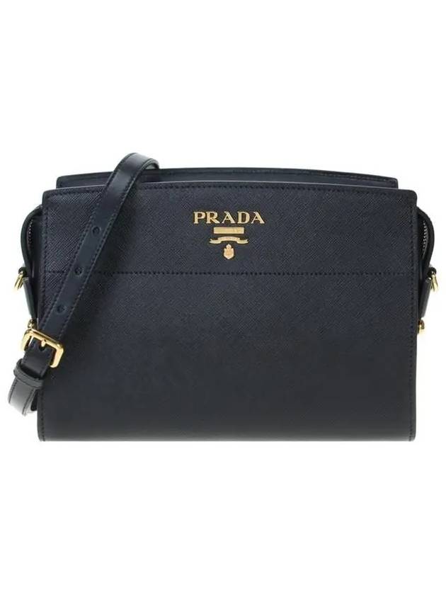 Saffiano Soft Leather Square Cross Bag Black - PRADA - BALAAN 2