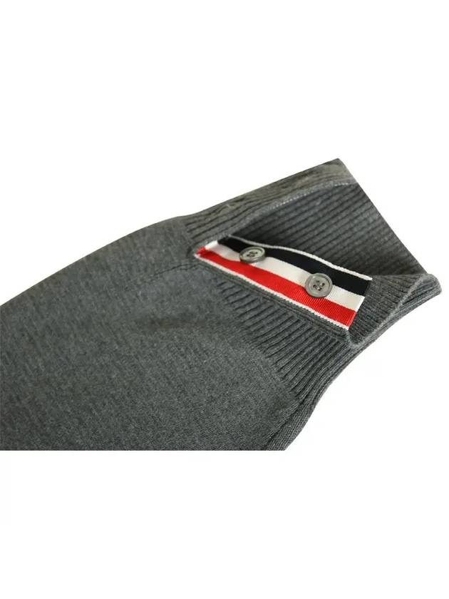 4 Bar Armband Milano Stitch Knit Top Mid Grey - THOM BROWNE - BALAAN 5