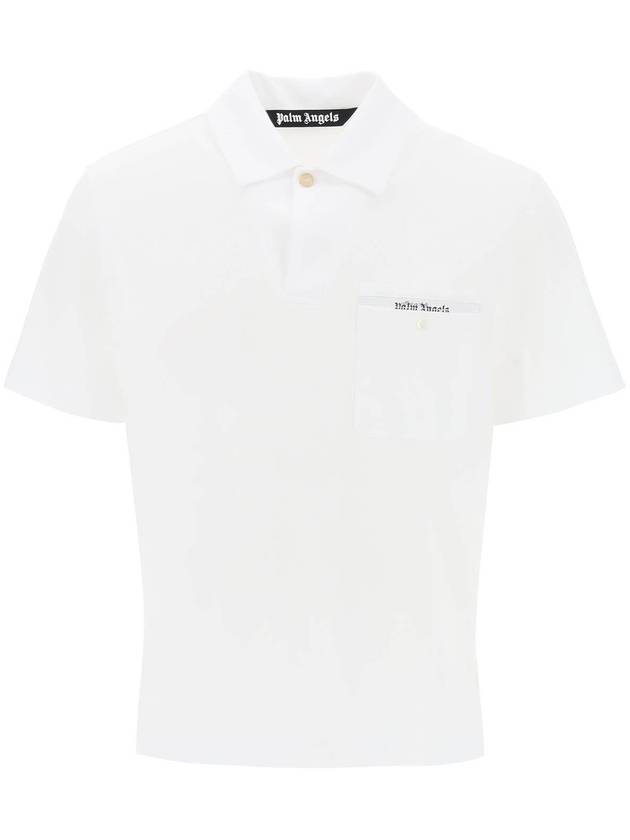 23 fw Sartorial Tape Pique Polo Shirt PMGB015E23JER001 0103 B0230400800 - PALM ANGELS - BALAAN 1