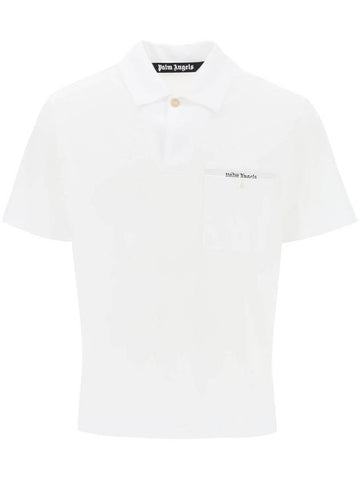 23 fw Sartorial Tape Pique Polo Shirt PMGB015E23JER001 0103 B0230400800 - PALM ANGELS - BALAAN 1