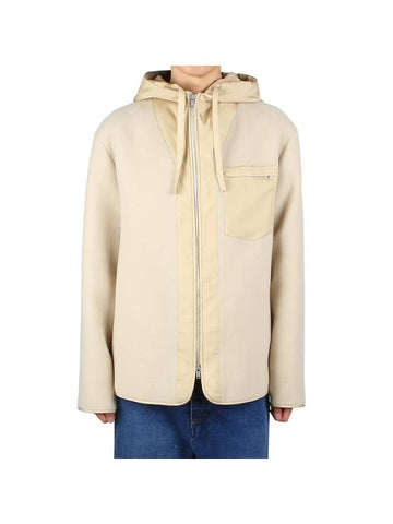 Pocket Virgin Wool Zip Jacket Beige - JIL SANDER - BALAAN 1