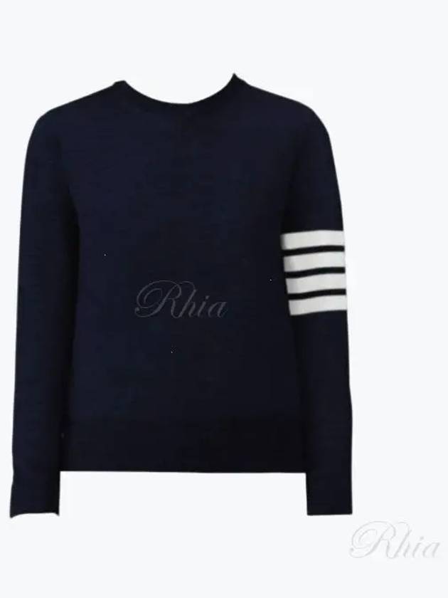 4-Bar Merino Jumper Wool Knit Top Navy - THOM BROWNE - BALAAN 2