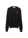 Red Heart Waffen Cardigan Black - COMME DES GARCONS - BALAAN 2