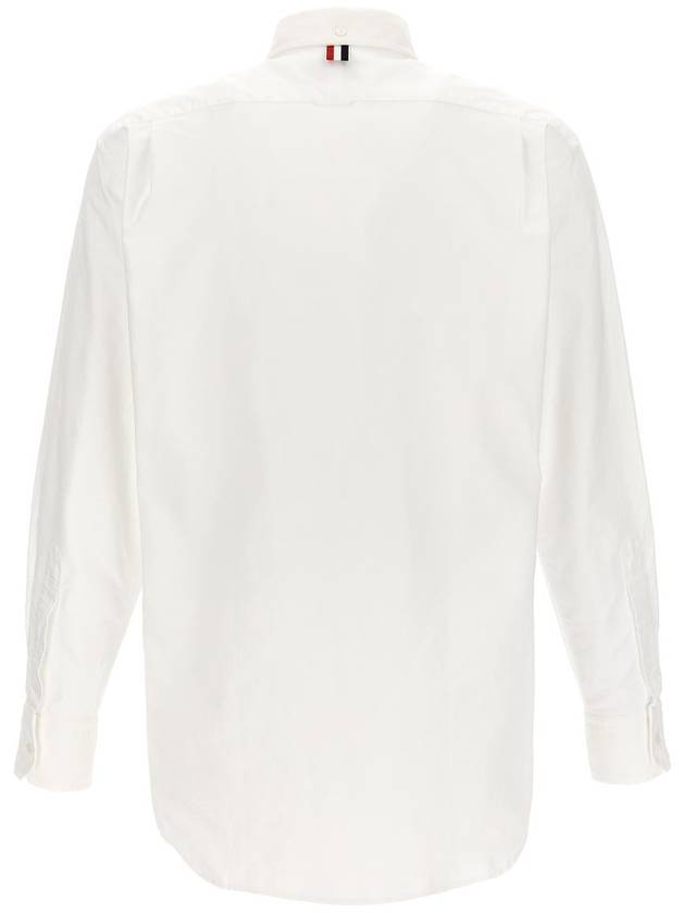 Men's Logo Patch Classic Cotton Long-Sleeve Shirt White - THOM BROWNE - BALAAN 3