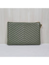 Monogram Matelasse Clutch Khaki - SAINT LAURENT - BALAAN 3