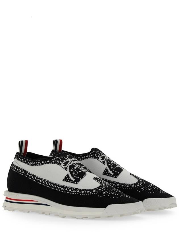 Tech Trompe L'oeil Long Wingtip Low Top Sneakers Black - THOM BROWNE - BALAAN 2