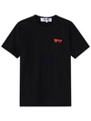 Double Heart Wappen Short Sleeve T-Shirt Black - COMME DES GARCONS - BALAAN 5