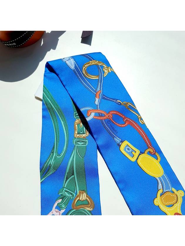 Brides De Gala Applique Pique Twilly Silk Scarf Blue - HERMES - BALAAN 6