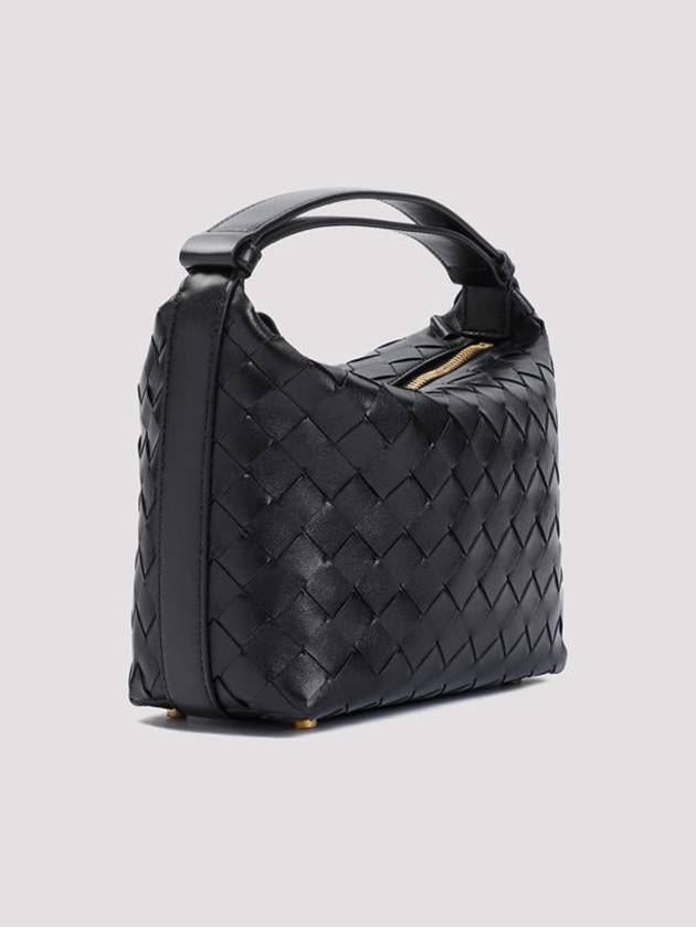 Intrecciato Small Leather Shoulder Bag Black - BOTTEGA VENETA - BALAAN 4