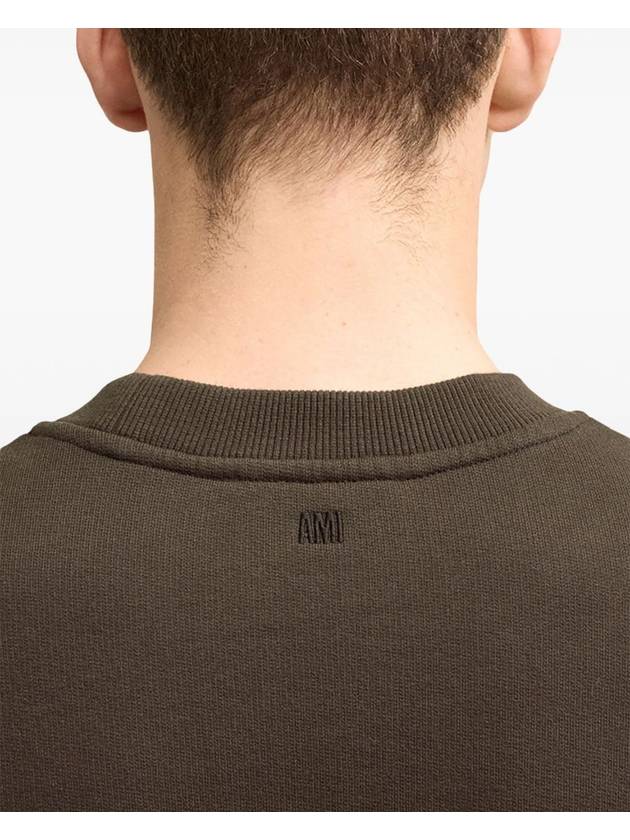 De Coeur Embossed Logo Crewneck Sweatshirt Brown - AMI - BALAAN 7