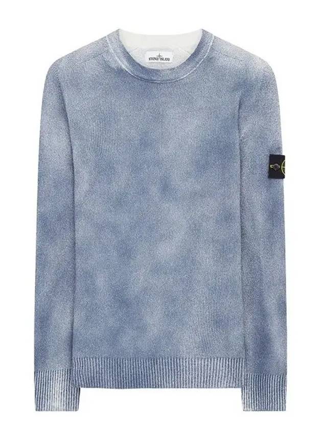 Wappen Patch Handspray Cotton Knit Top Blue Marine - STONE ISLAND - BALAAN 8