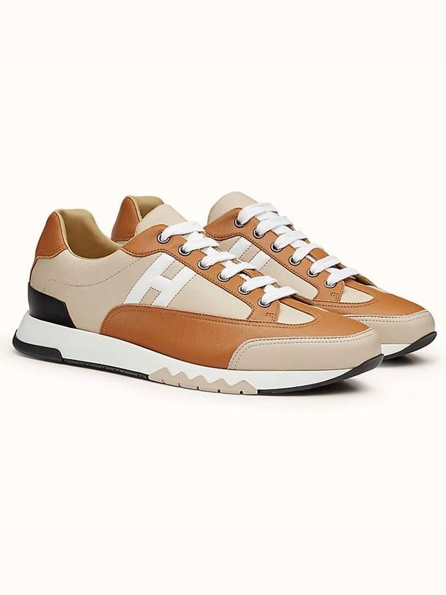 Trail Men's Sneakers Brown White - HERMES - BALAAN 1