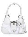 Moon Logo Re-Nylon Leather Tote Bag White - PRADA - BALAAN 2