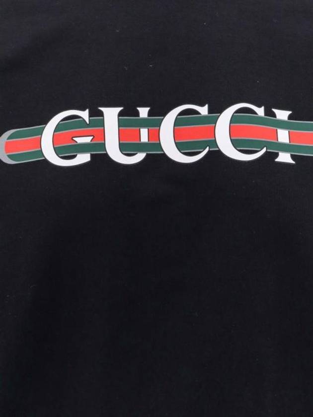 Print Cotton Jersey Sweatshirt Black - GUCCI - BALAAN 4