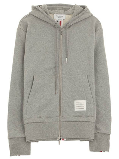 Center Back Stripe Cotton Zip Up Hoodie Light Grey - THOM BROWNE - BALAAN 2