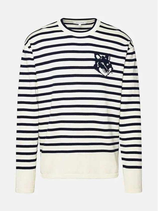 Fox Motif Cotton Long Sleeve T-Shirt Black White - MAISON KITSUNE - BALAAN 2