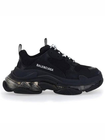 Triple S Clear Sole Low Top Sneakers Black - BALENCIAGA - BALAAN 1