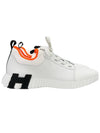 Depart Knit Calfskin Low Sneakers Blanc - HERMES - BALAAN 3