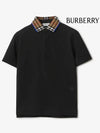 Kids Check Collar Polo Short Sleeve T-Shirt Black - BURBERRY - BALAAN 3