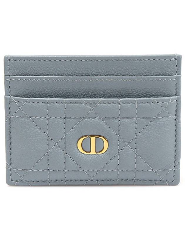 S5130UWHC Cloud Blue Supple Cannage Calfskin Dior Caro Card Wallet - DIOR - BALAAN 1