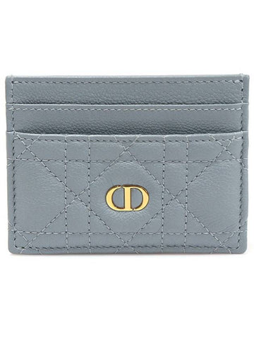 S5130UWHC Cloud Blue Supple Cannage Calfskin Dior Caro Card Wallet - DIOR - BALAAN 1