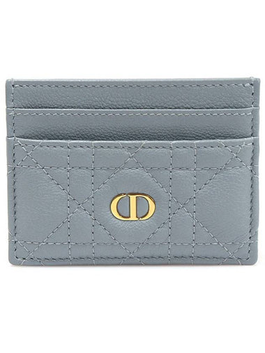 S5130UWHC Cloud Blue Supple Cannage Calfskin Dior Caro Card Wallet - DIOR - BALAAN 1