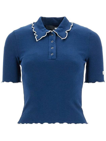 fitted polo shirt with contrasting hems - ROTATE - BALAAN 1