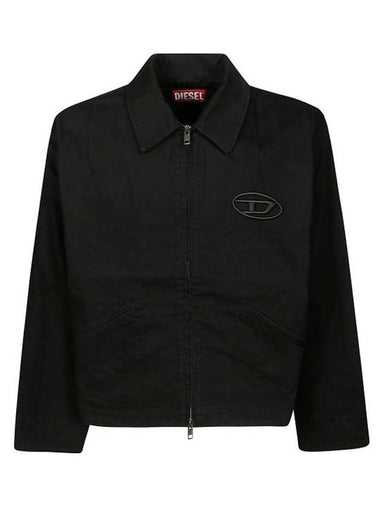 J Taylor Bleach Logo Denim Jacket Black - DIESEL - BALAAN 1