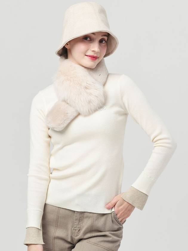 Doyou Know MC Women s Double sided Tissue Color Ivory Turtleneck DO62242KT18 - DOYOUKNOWMC GOLF WEAR - BALAAN 2