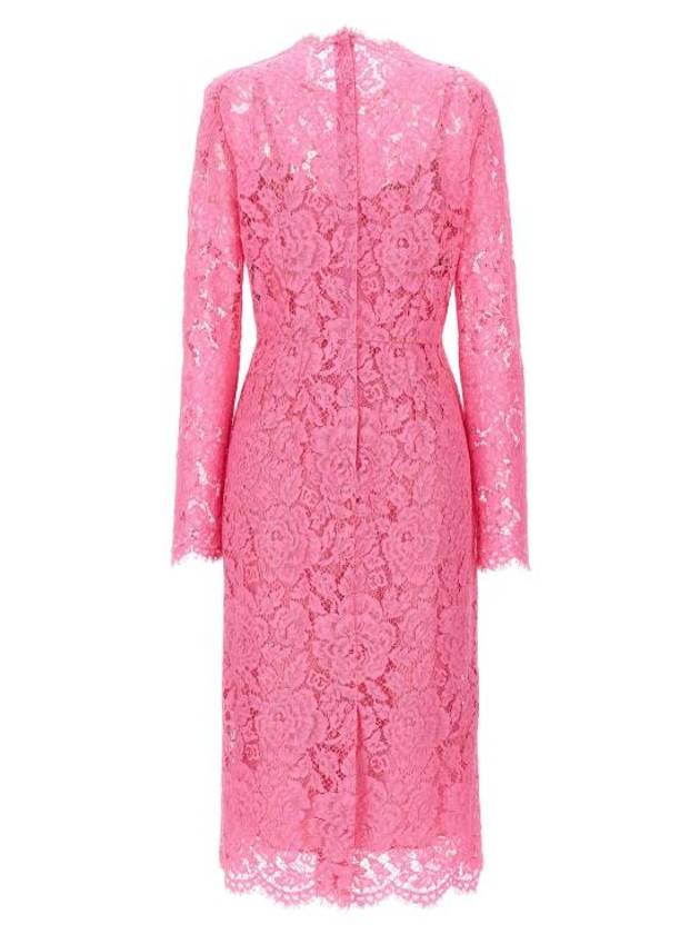 Floral Lace Midi Dress Pink - DOLCE&GABBANA - BALAAN 3