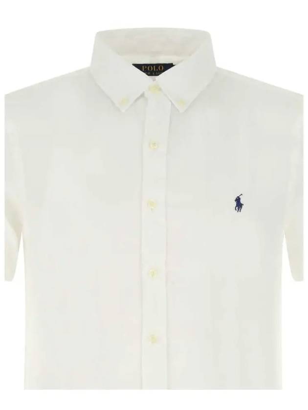 Men's Pony Embroidery Short Sleeve Shirt White - POLO RALPH LAUREN - BALAAN 5