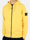 Men's Waffen Patch Fleece Zip Up Hoodie Yellow - STONE ISLAND - BALAAN 2