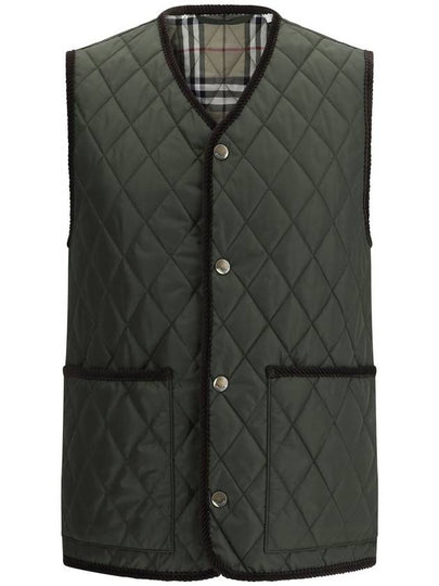 V neck quilted vest green - BURBERRY - BALAAN 2