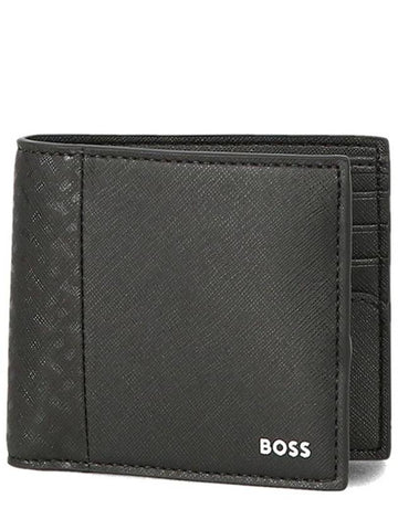 Logo Saffiano Half Wallet Black - HUGO BOSS - BALAAN 1