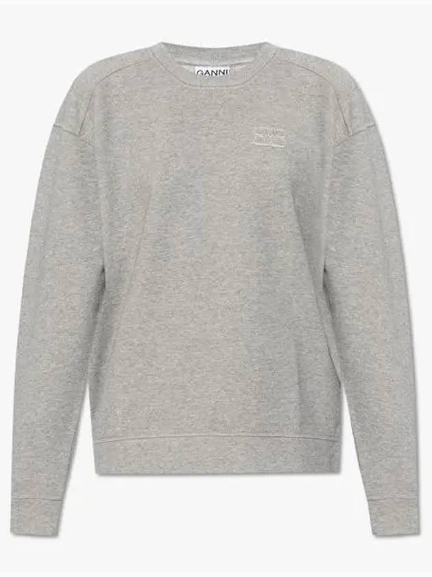 Women's Drop Shoulder Sweatshirt Grey Isoli - GANNI - BALAAN 3