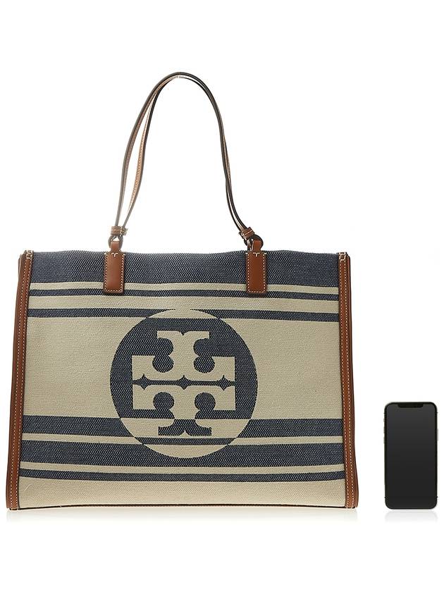 Ella Jacquard Tote Bag Royal Navy - TORY BURCH - BALAAN 7