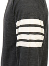 4 Bar Armband Classic Merino Wool Knit Top Dark Grey - THOM BROWNE - BALAAN 9